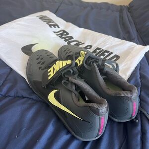 Nike Black and Neon Yellow Track Throwing Shoes